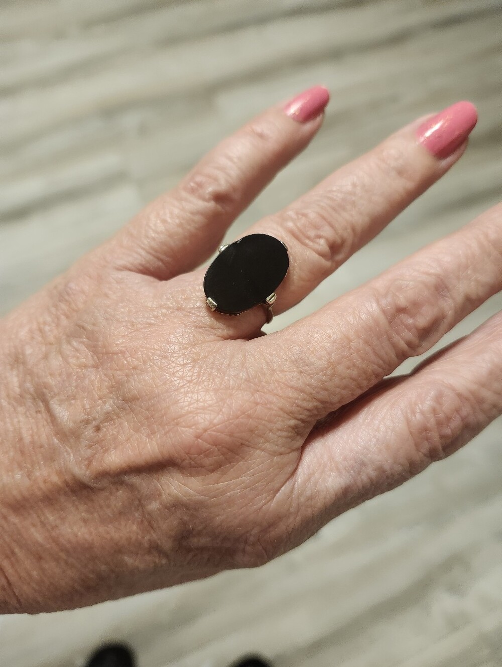 1930 Onyx Ring 935 Sterling Silver